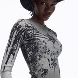 Opium Grunge Print Longsleeve Top