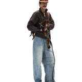 ビジネスコア ケーブルニット ジップ カーディガン