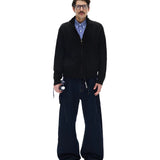 ビジネスコア ケーブルニット ジップ カーディガン