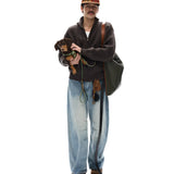 ビジネスコア ケーブルニット ジップ カーディガン