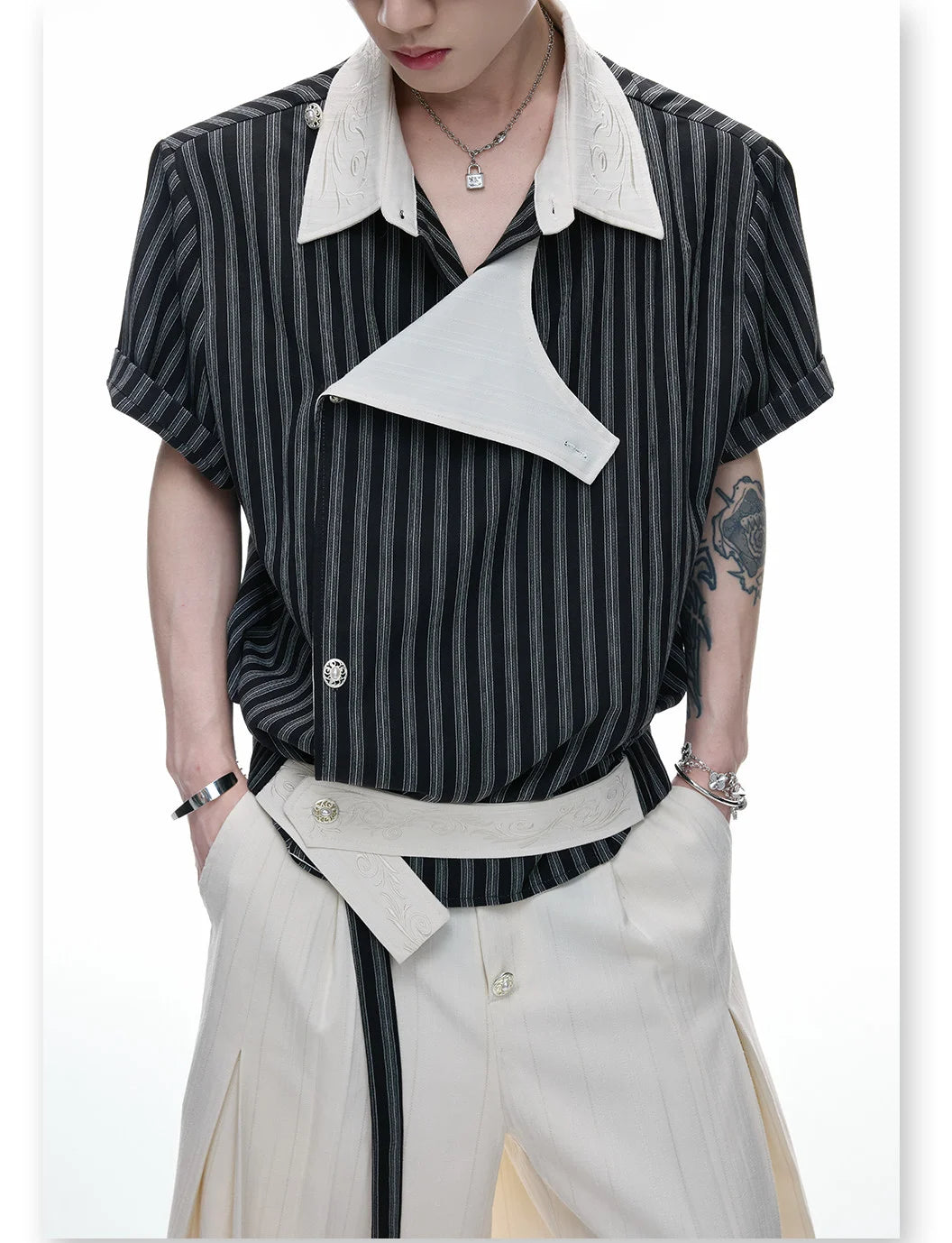 Businesscore Deconstructed Striped Shirt - Fuga Studios