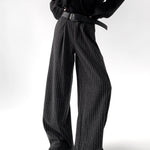 Businesscore Pinstripe Wide-Leg Pants - Fuga Studios