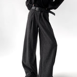 Businesscore Pinstripe Wide-Leg Pants - Fuga Studios