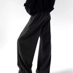 Businesscore Pinstripe Wide-Leg Pants - Fuga Studios