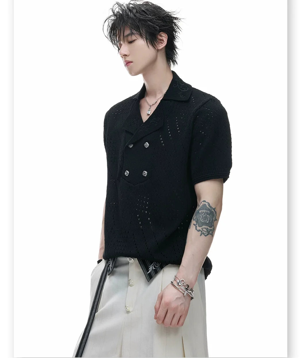 Businesscore Pointelle Knit Polo 8