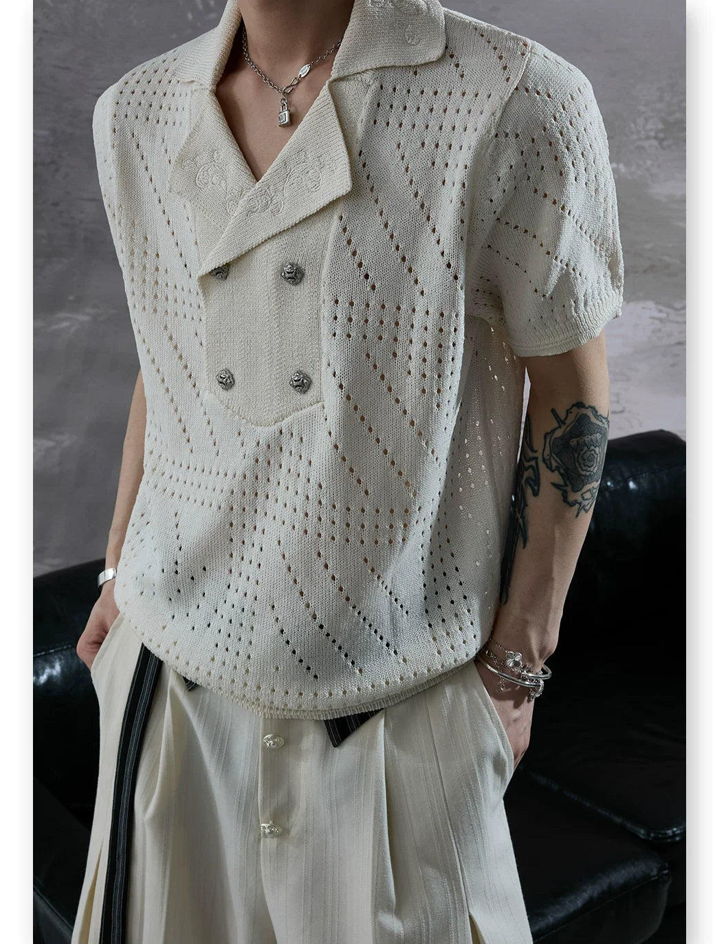 Businesscore Pointelle Knit Polo 15