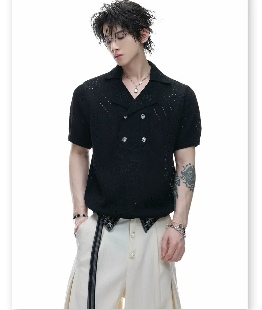 Businesscore Pointelle Knit Polo 7