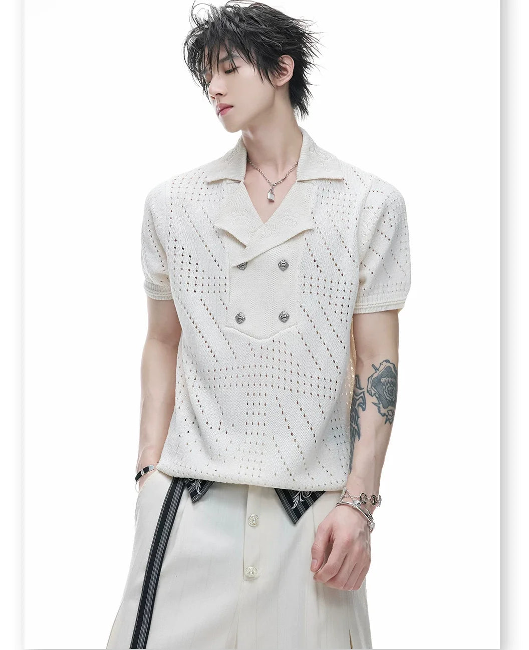 Businesscore Pointelle Knit Polo 11