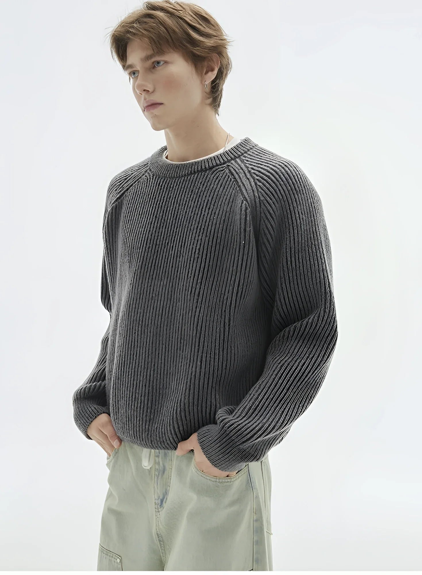 Businesscore Ribbed Knit Sweater - Fuga Studios