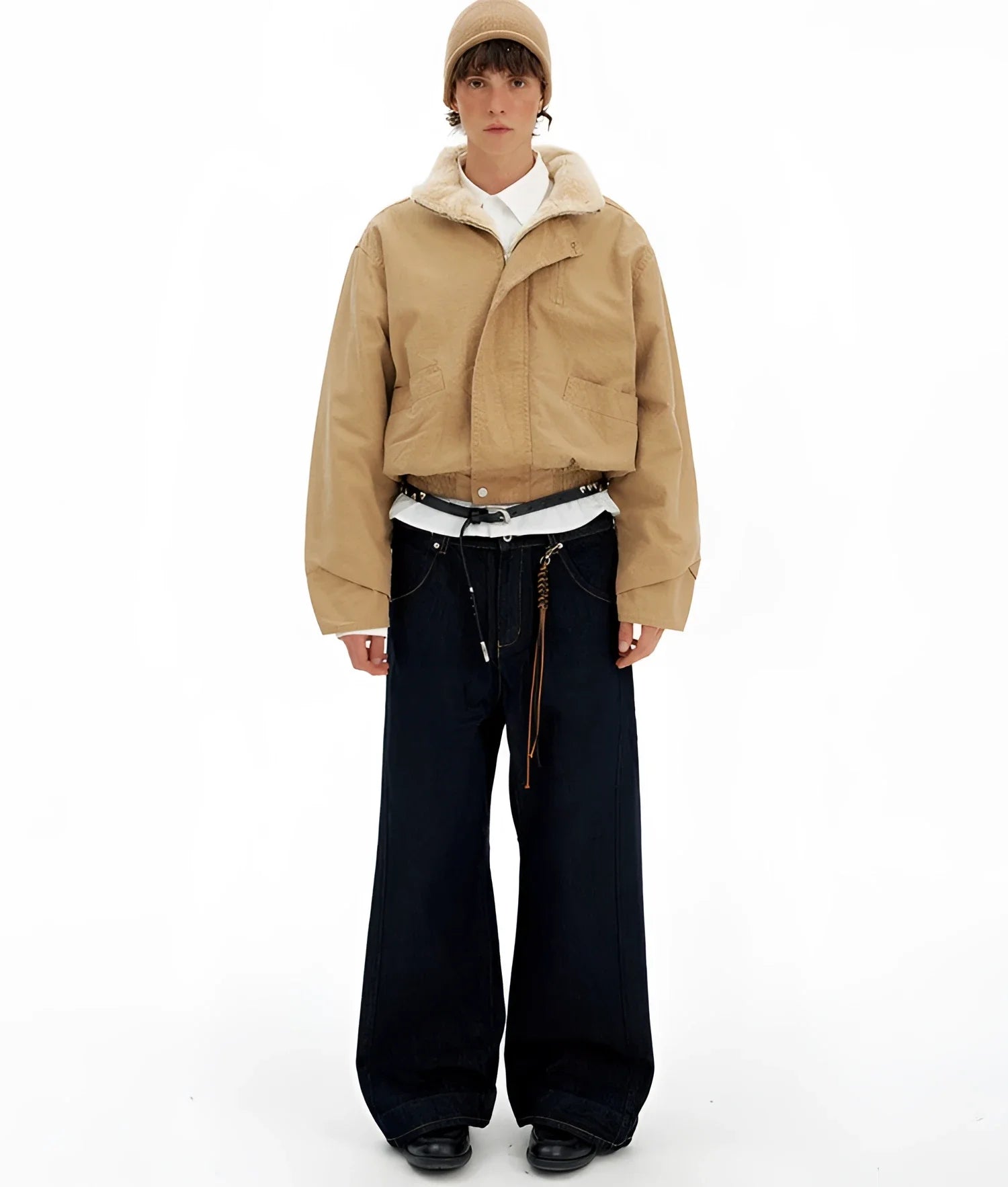Businesscore Sherpa Collar Bomber Jacket - Fuga Studios