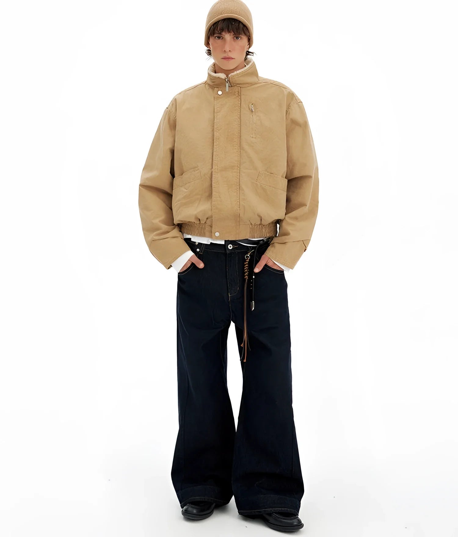 Businesscore Sherpa Collar Bomber Jacket - Fuga Studios
