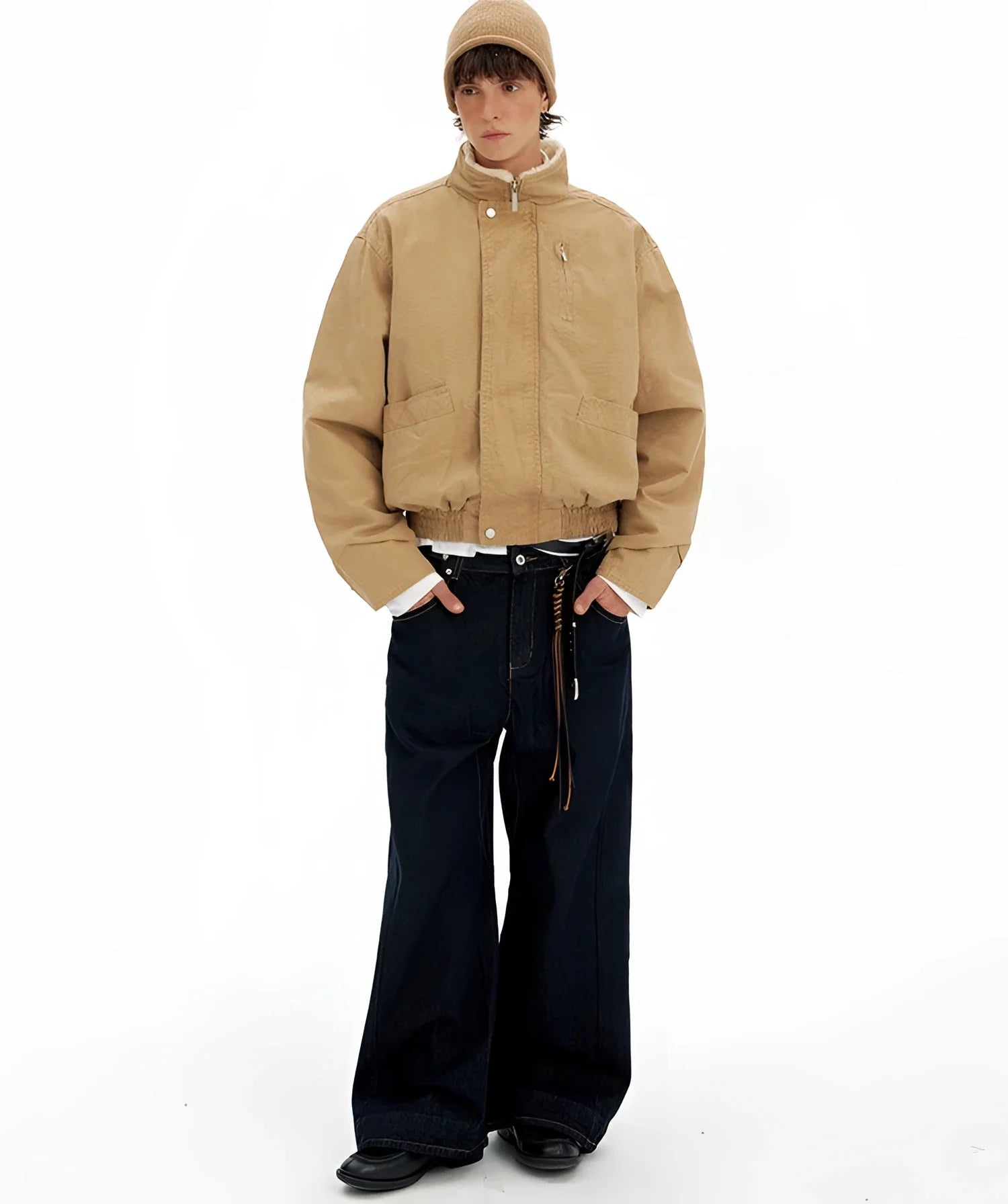 Businesscore Sherpa Collar Bomber Jacket - Fuga Studios