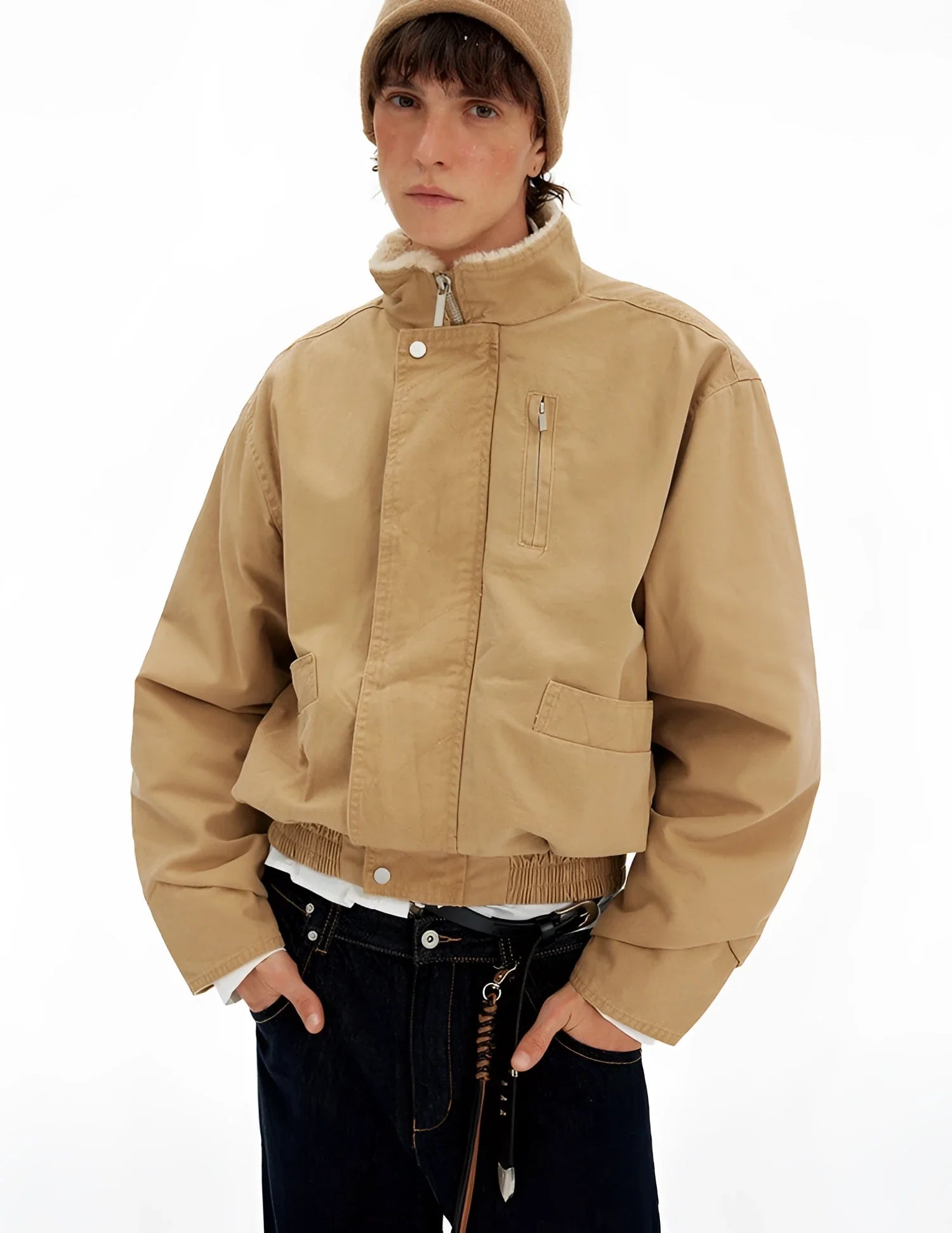 Businesscore Sherpa Collar Bomber Jacket - Fuga Studios