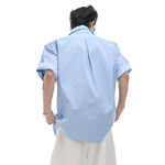 Businesscore Striped-Trim Short-Sleeve Shirt - Fuga Studios