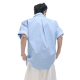 Businesscore Striped-Trim Short-Sleeve Shirt - Fuga Studios