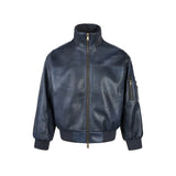 ビジネスコア ヴィンテージ レザー ボンバー ジャケット