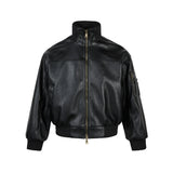 ビジネスコア ヴィンテージ レザー ボンバー ジャケット