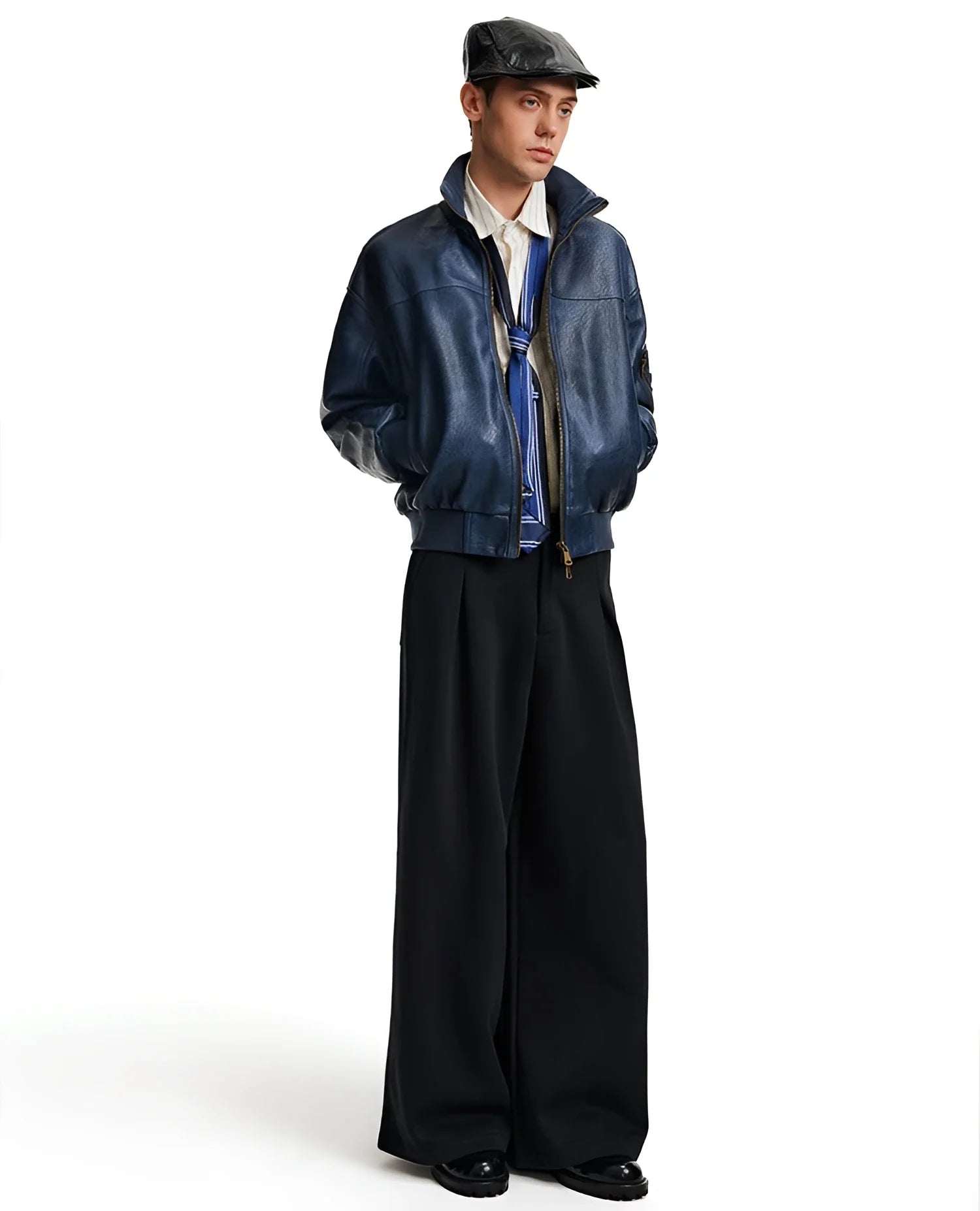 Businesscore Vintage Leather Bomber Jacket - Fuga Studios