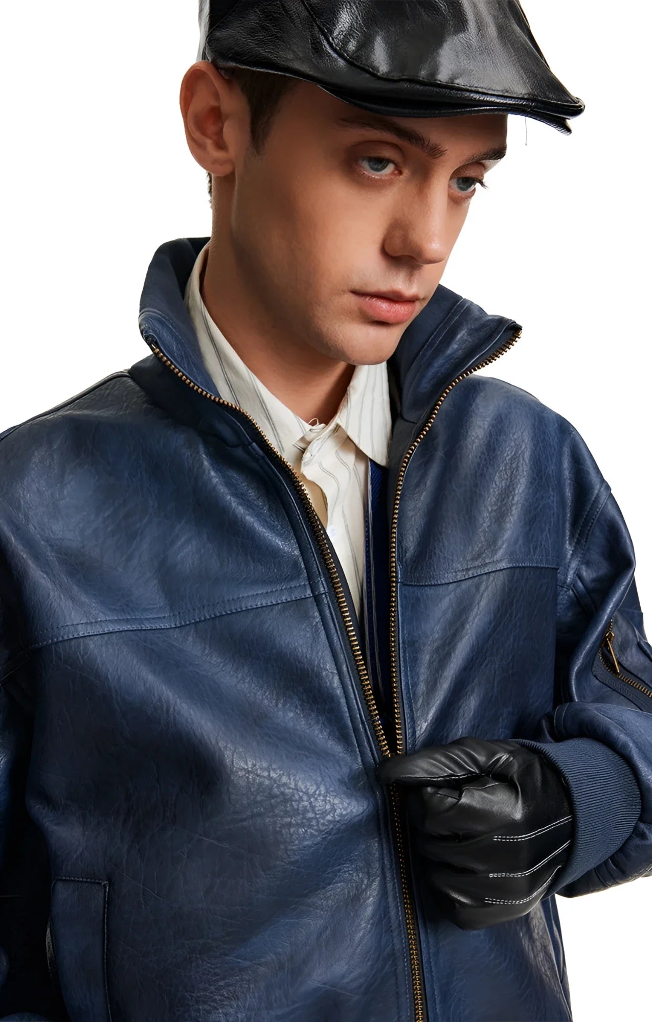 Businesscore Vintage Leather Bomber Jacket - Fuga Studios