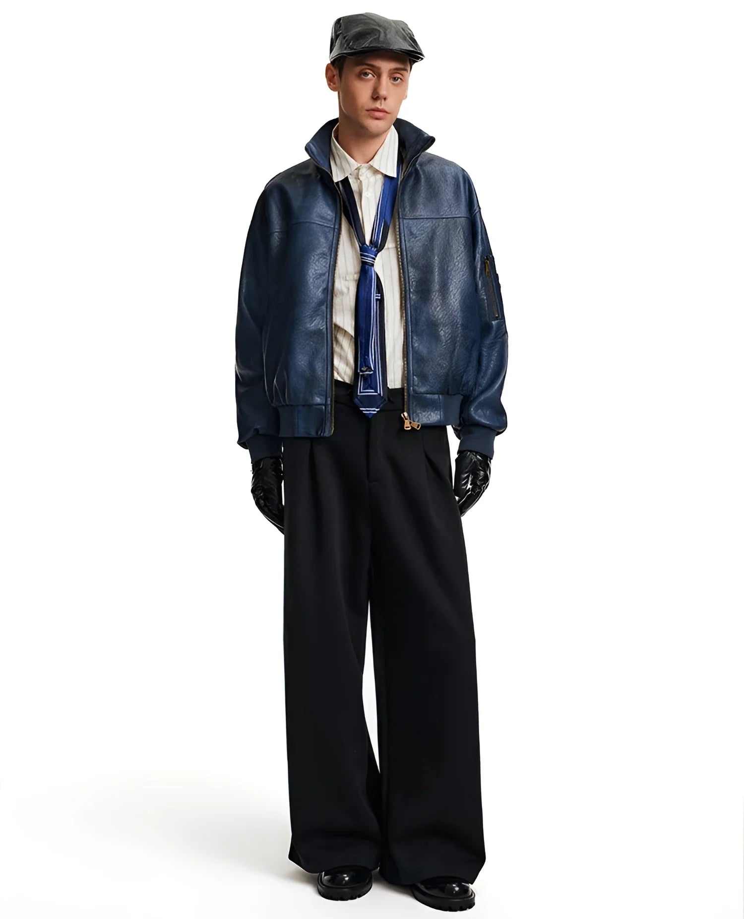 Businesscore Vintage Leather Bomber Jacket - Fuga Studios