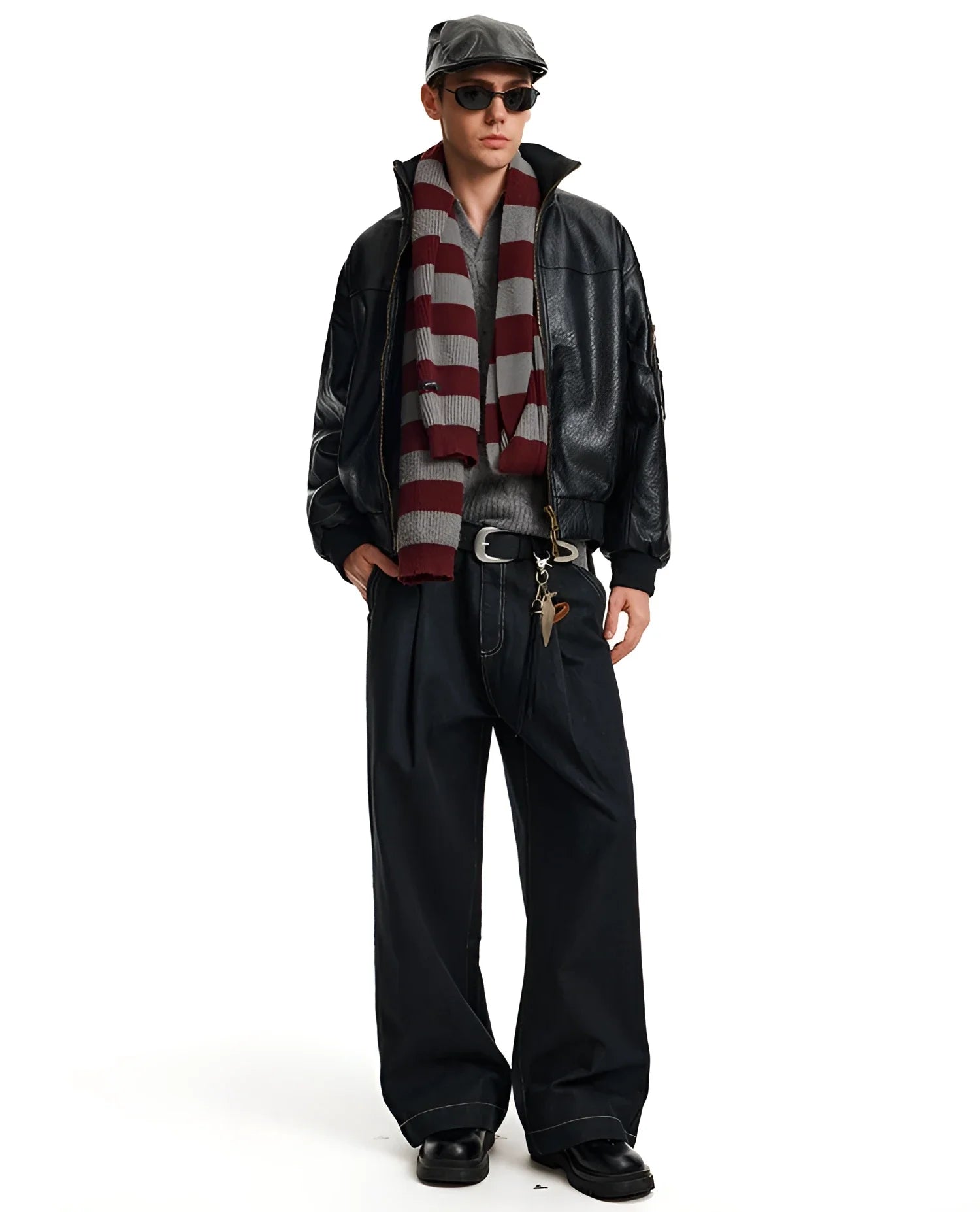 Businesscore Vintage Leather Bomber Jacket - Fuga Studios
