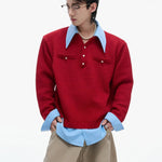 Businesscore Waffle-Knit Polo Sweater - Fuga Studios