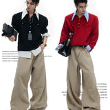 Businesscore Waffle-Knit Polo Sweater - Fuga Studios