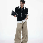 Businesscore Waffle-Knit Polo Sweater - Fuga Studios