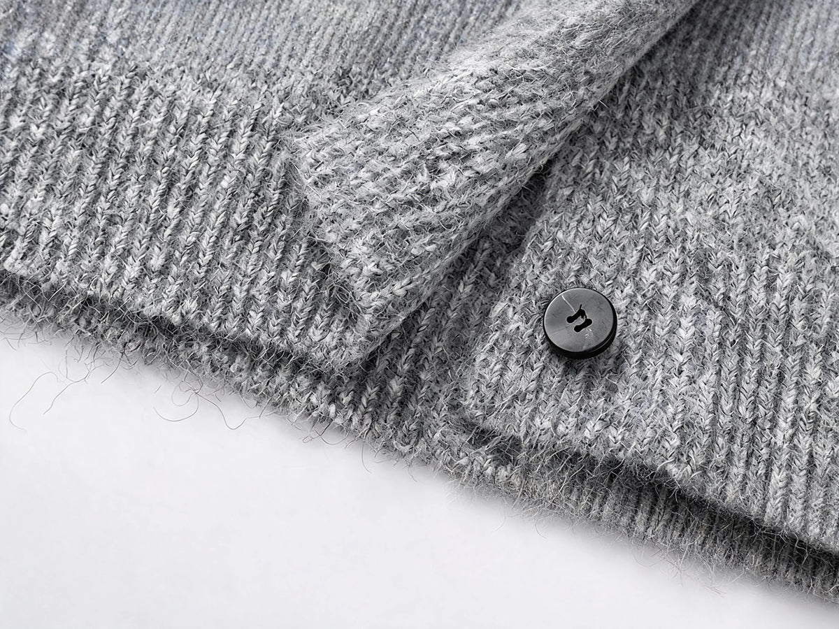 Businesscore Wool-Blend Button Cardigan - Fuga Studios