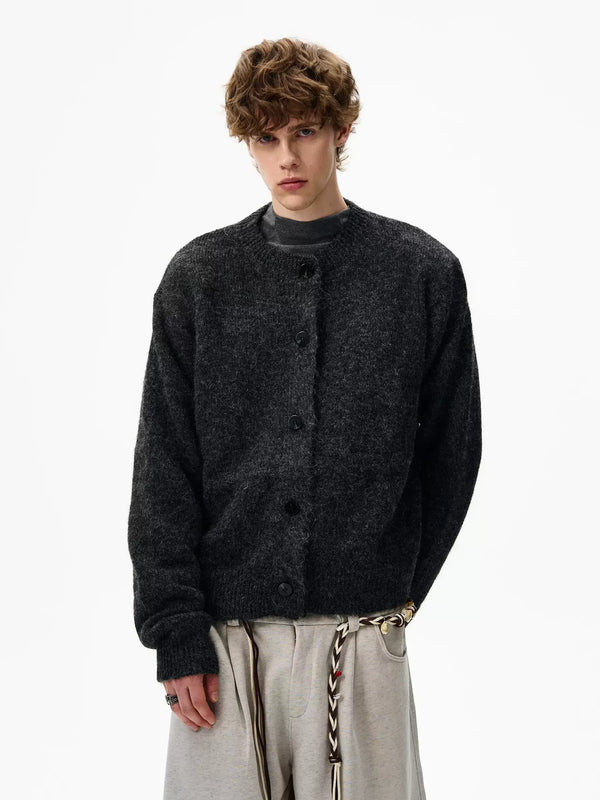 Businesscore Wool-Blend Button Cardigan - Fuga Studios