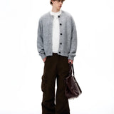 비즈니스코어 울 혼방 버튼 가디건