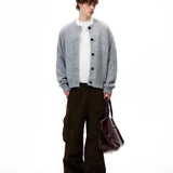 비즈니스코어 울 혼방 버튼 가디건