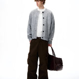 비즈니스코어 울 혼방 버튼 가디건