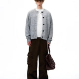 비즈니스코어 울 혼방 버튼 가디건