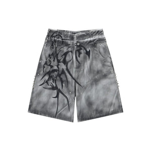 Gothic Y2K Tribal Studded Jorts