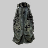 Gothic Y2K Kanji Chain Shorts
