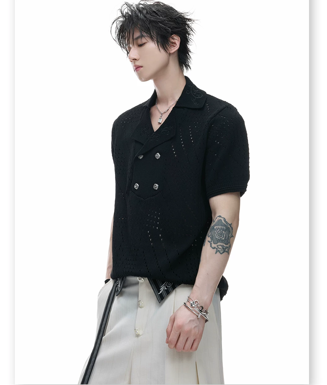 Businesscore Pointelle Knit Polo 8