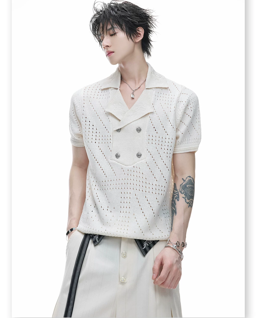 Businesscore Pointelle Knit Polo 11