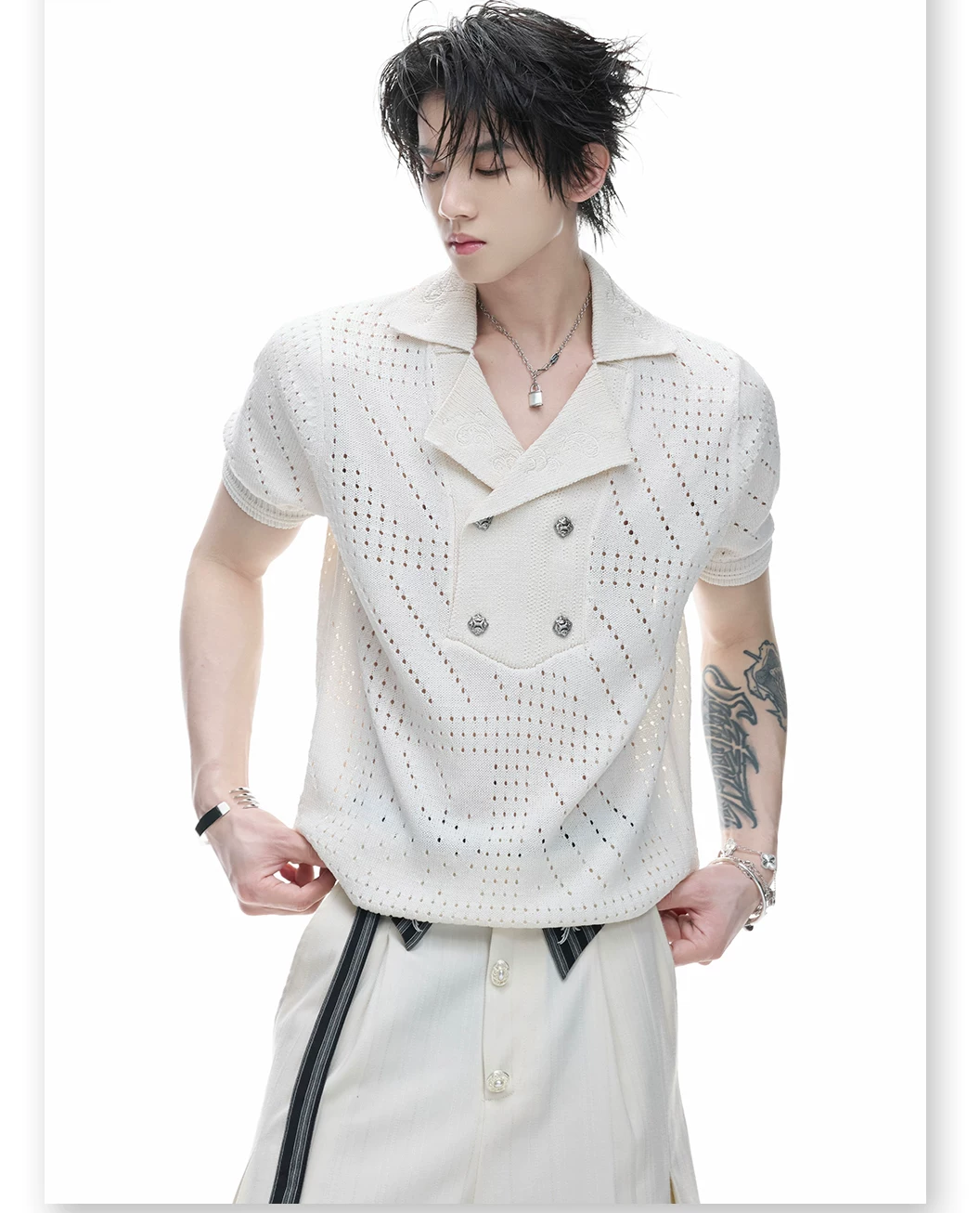 Businesscore Pointelle Knit Polo 12