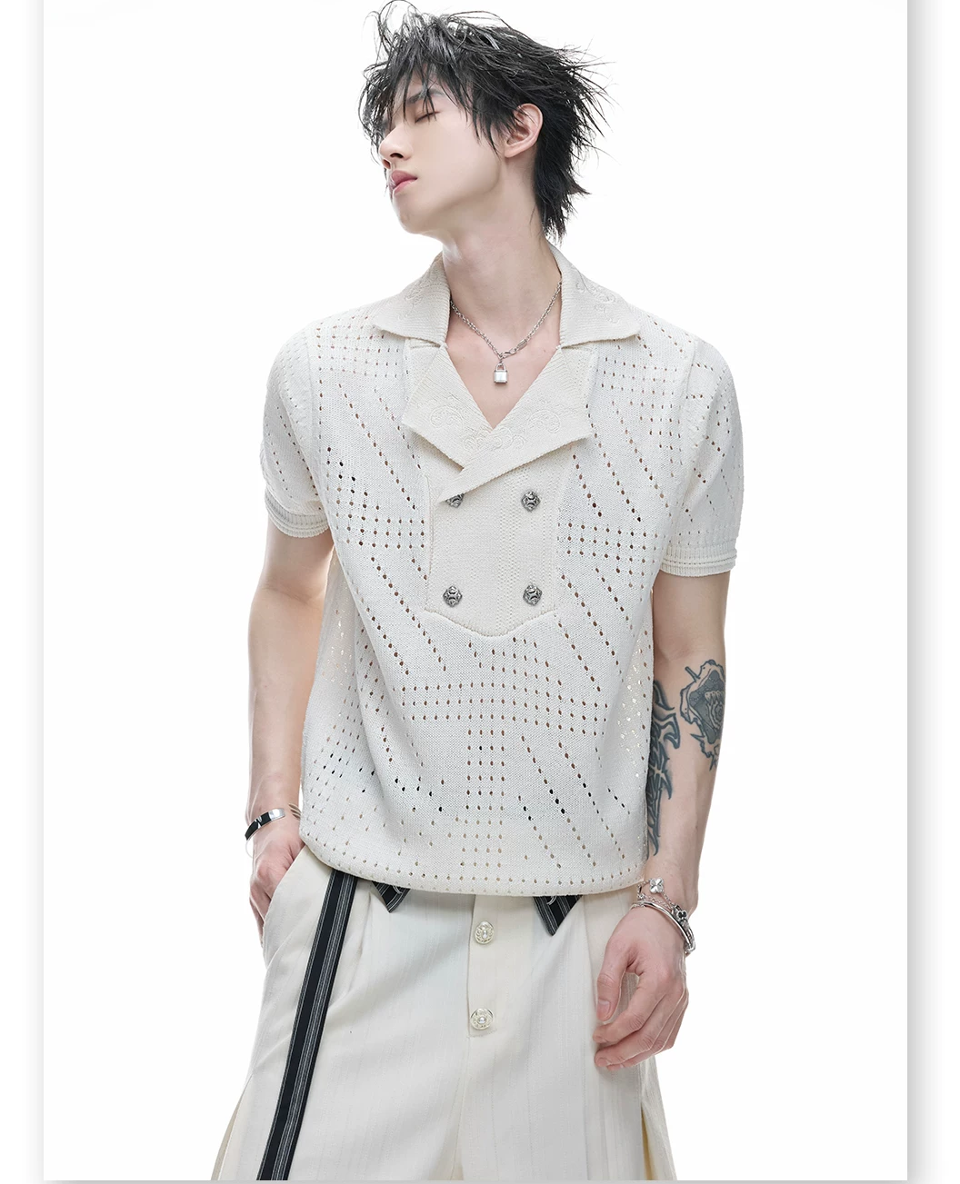 Businesscore Pointelle Knit Polo 13