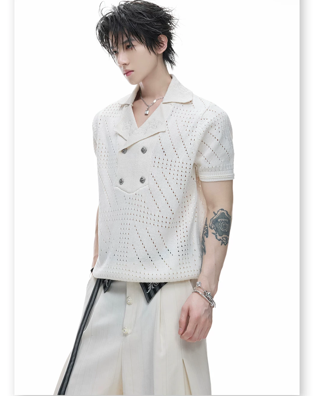 Businesscore Pointelle Knit Polo 14