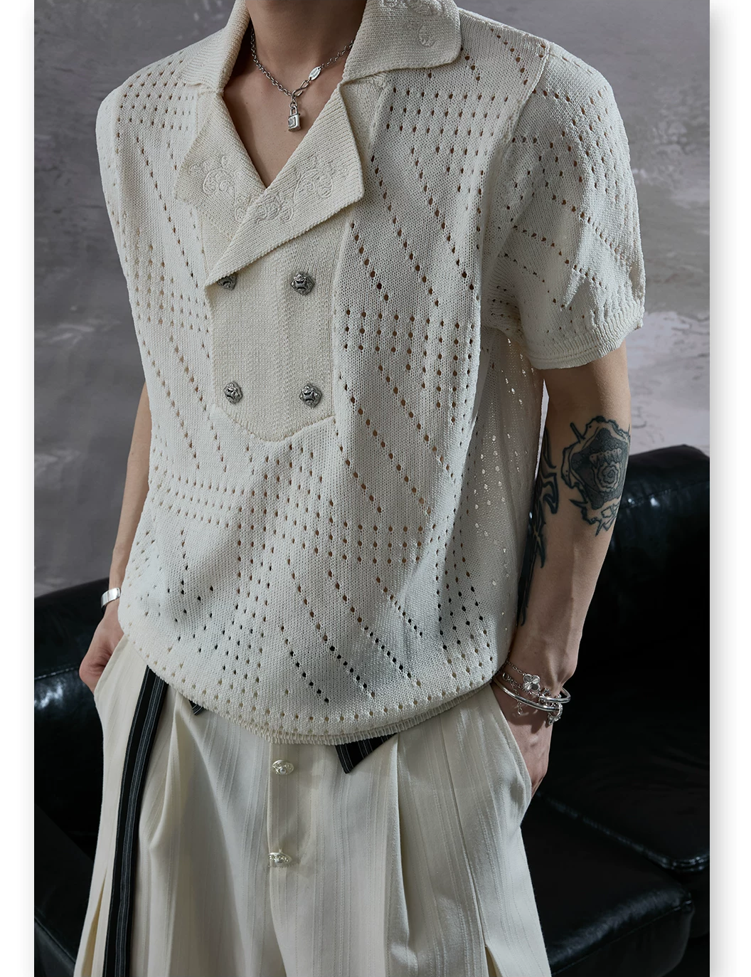 Businesscore Pointelle Knit Polo 15