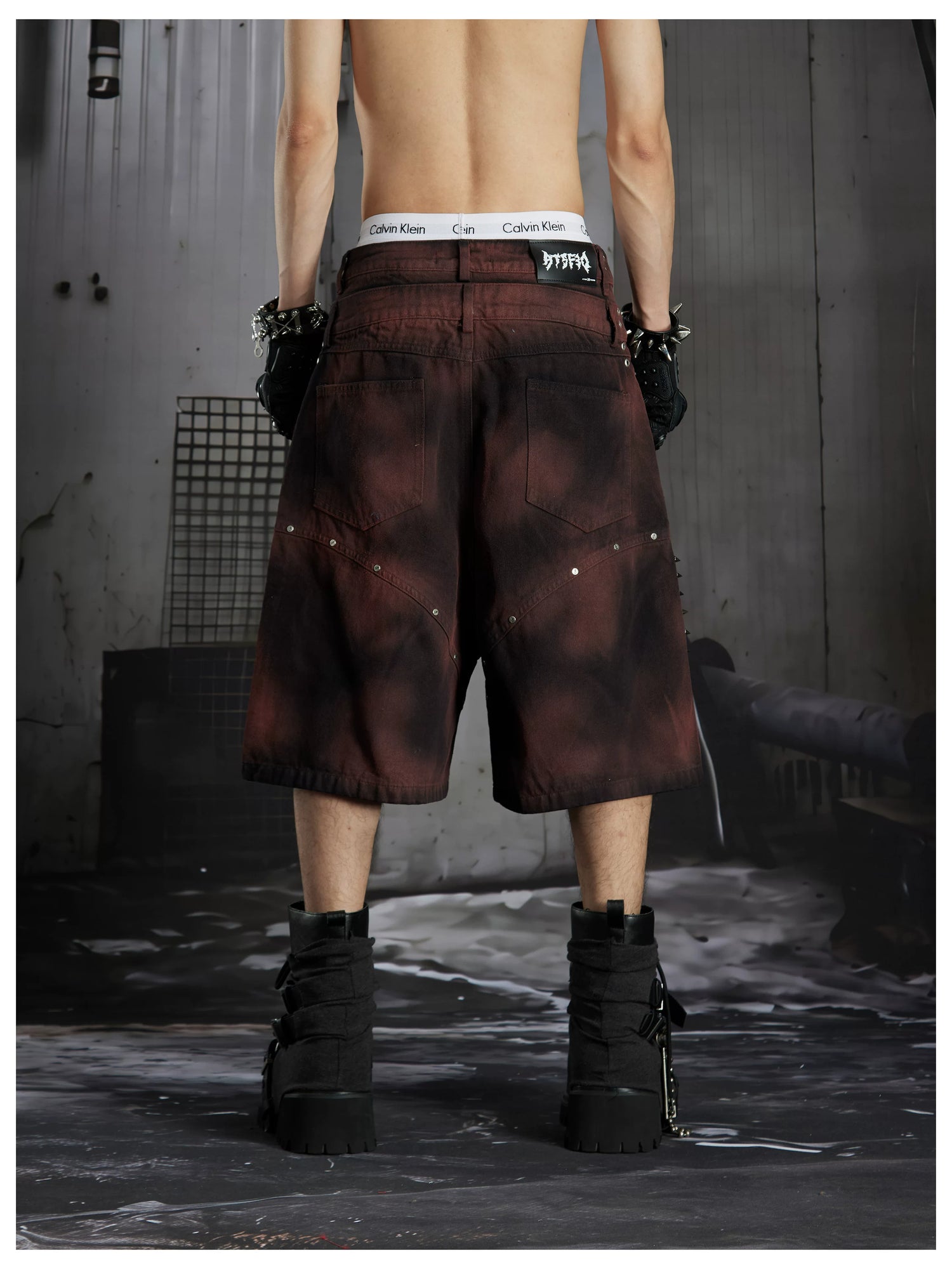 Gothic Y2K Tribal Studded Jorts 4