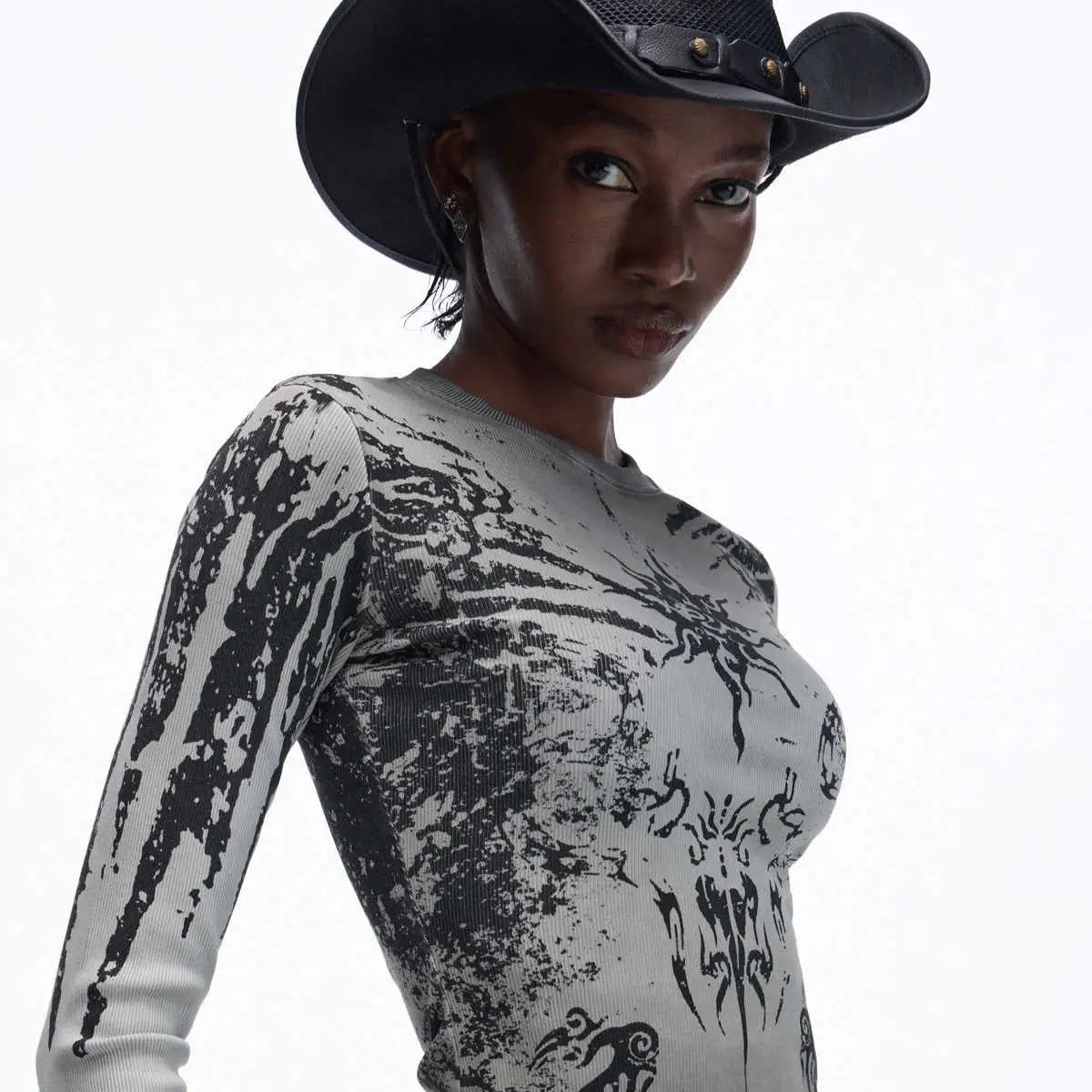 Opium Grunge Print Longsleeve Top