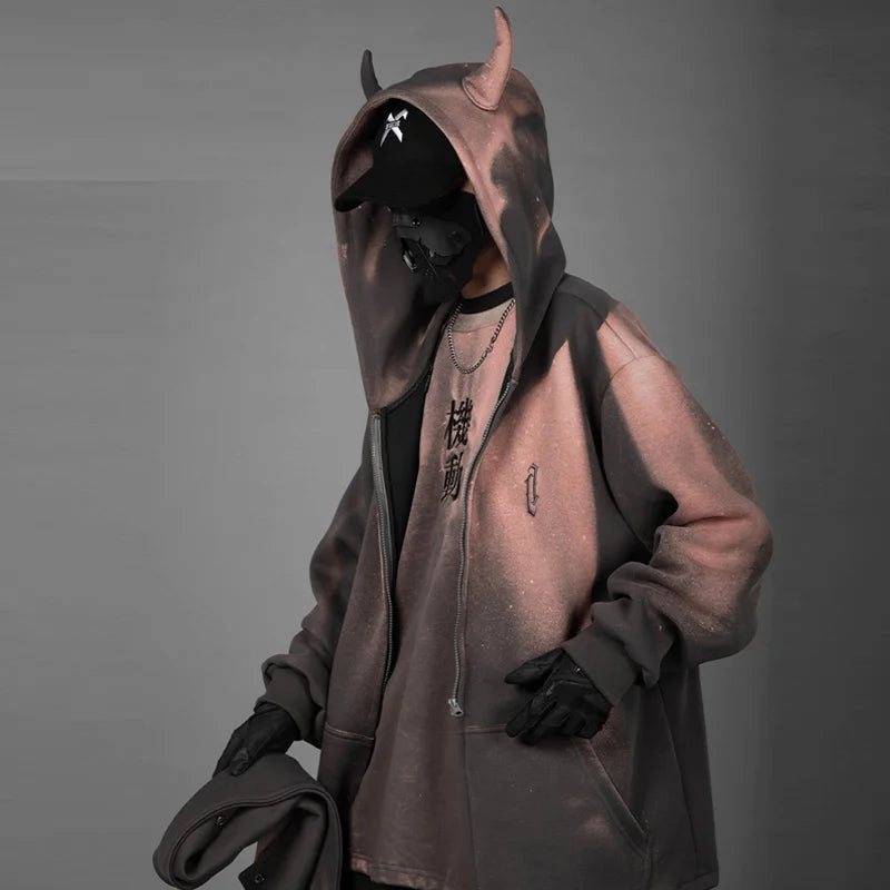 Devil Horns Techwear-Jacke mit abnehmbarem Kragen - Fuga