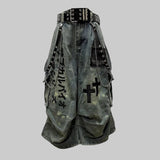 Gothic Y2K Kanji Chain Shorts