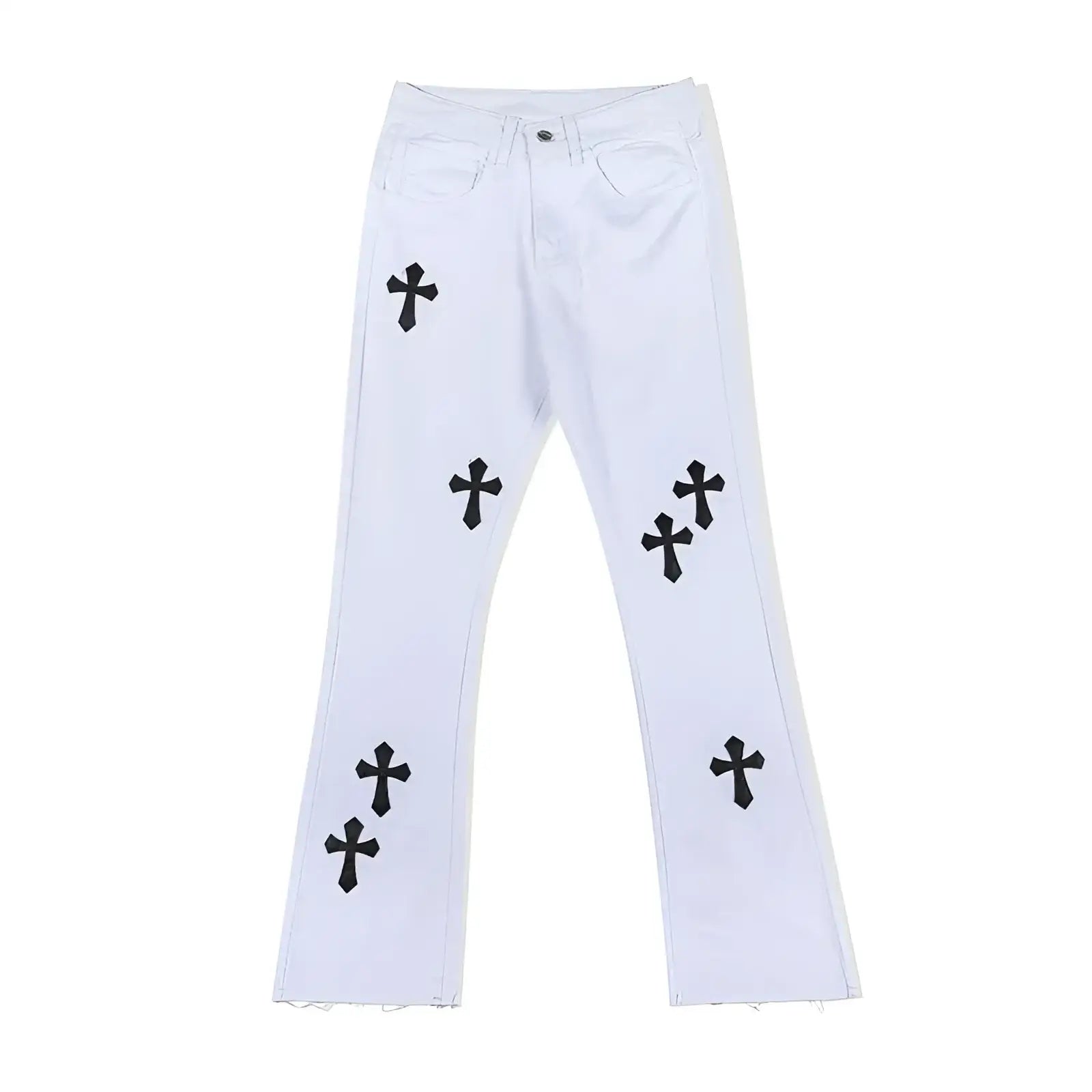Gothic Cross Badge Jeans - Fuga Studios