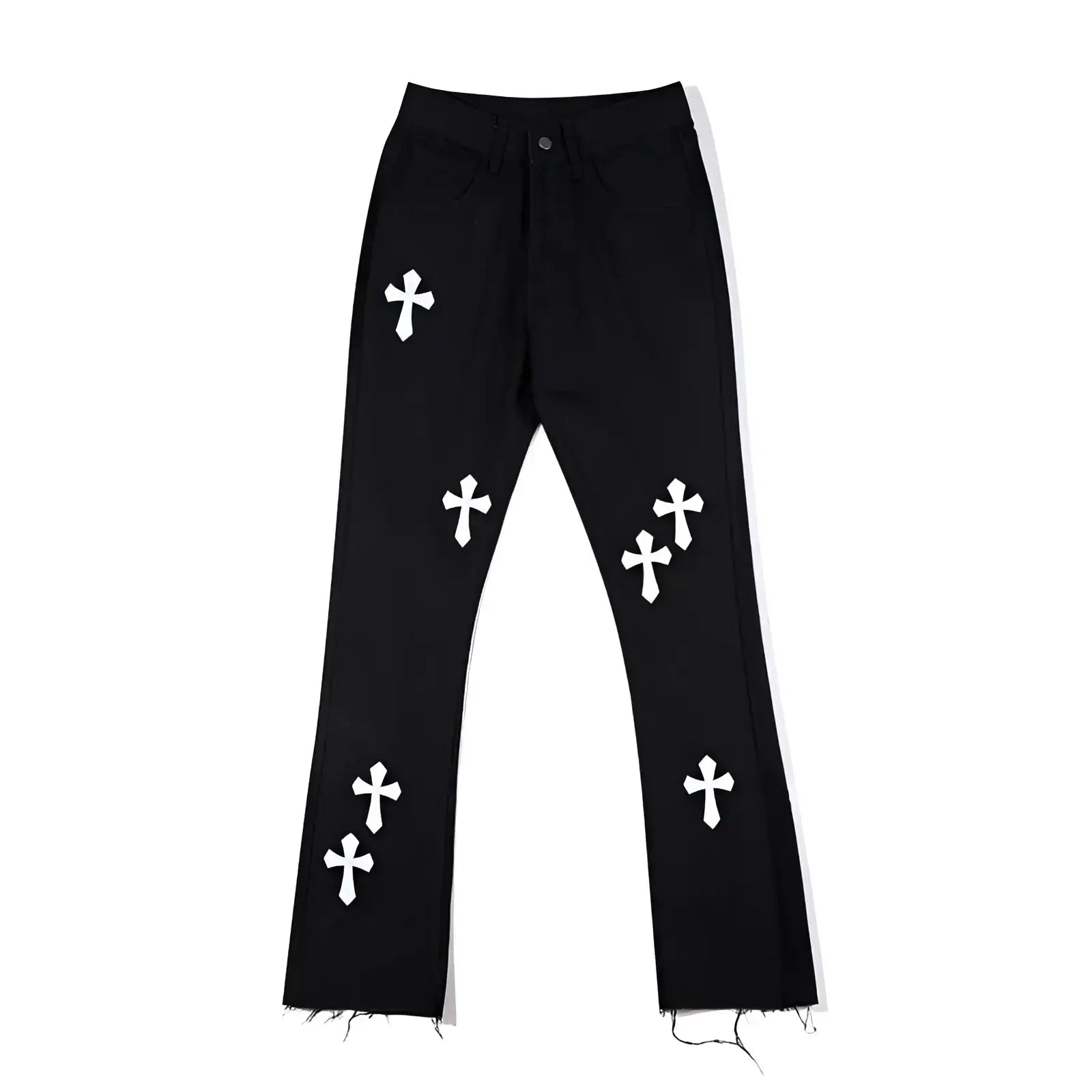 Gothic Cross Badge Jeans - Fuga Studios