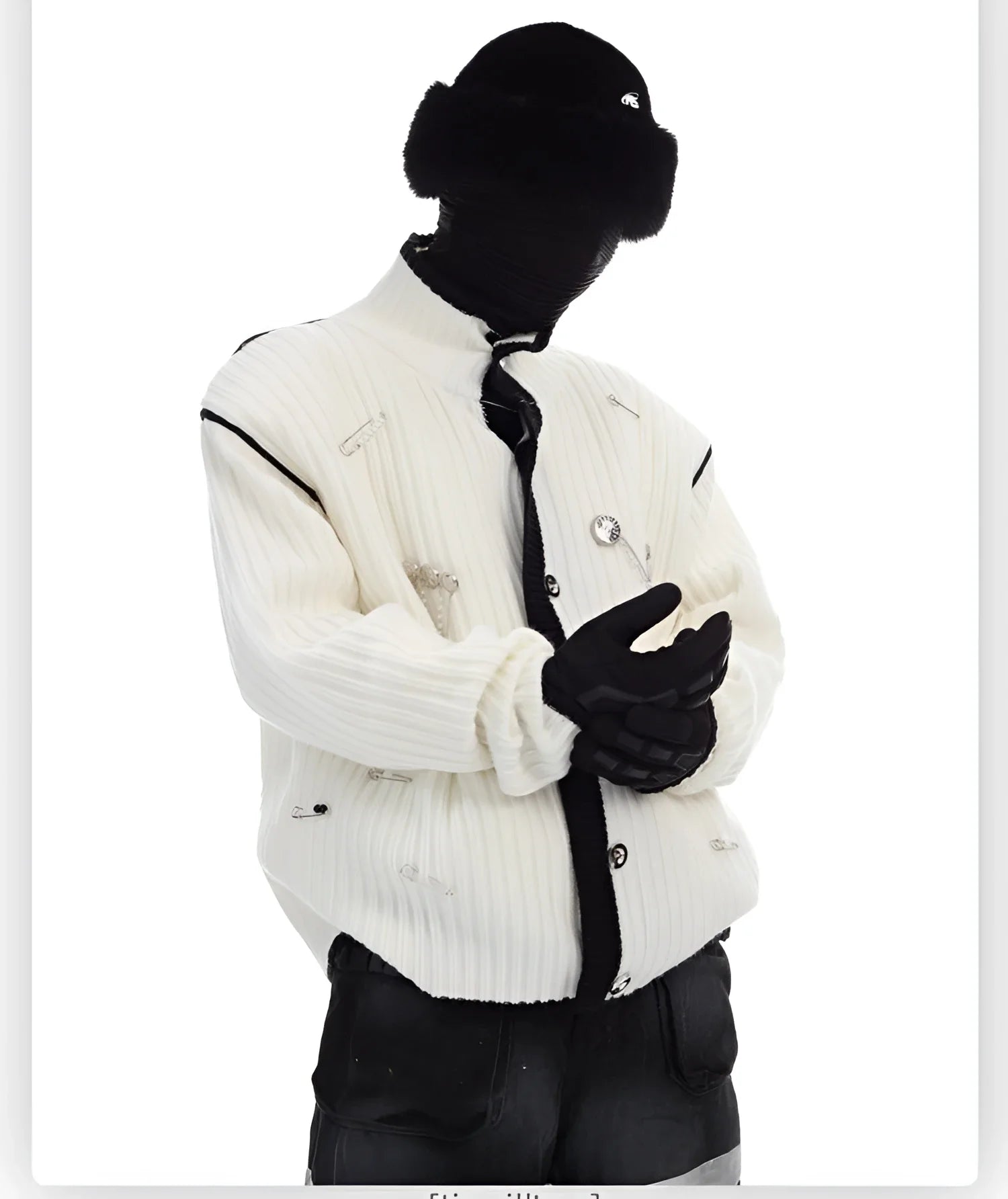 Gothic Safety-Pin Knit Cardigan - Fuga Studios