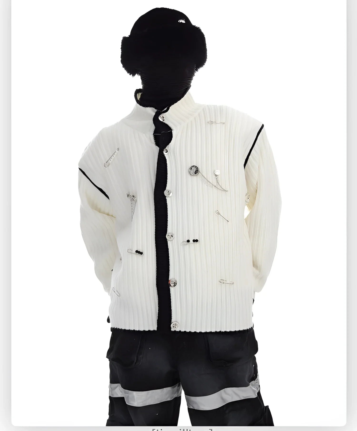 Gothic Safety-Pin Knit Cardigan - Fuga Studios